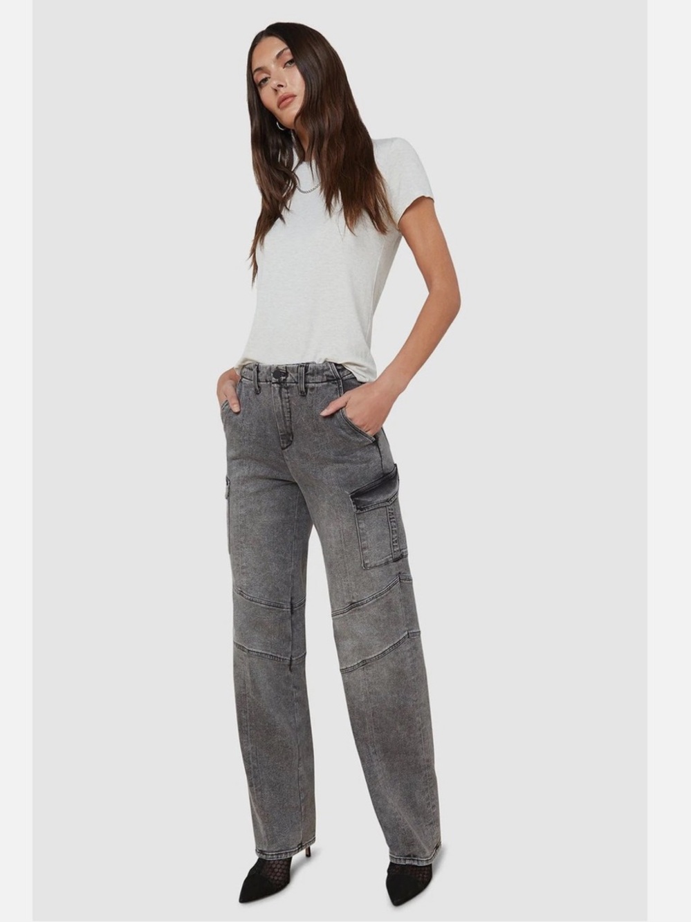 L'AGENCE Brooklyn High Rise Utility Wide Leg Jeans Size 29